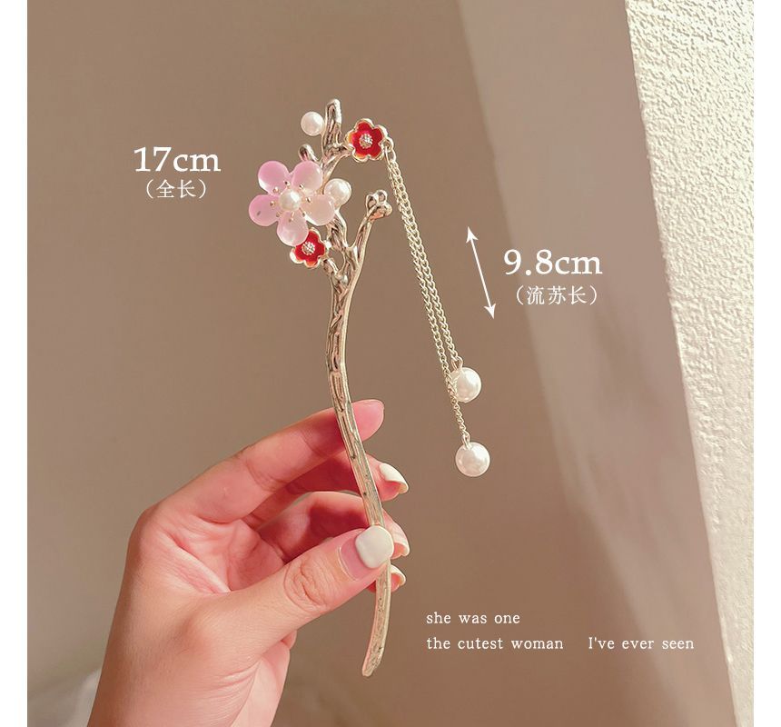 Floral Acrylic Alloy Hair Stick SpreePicky