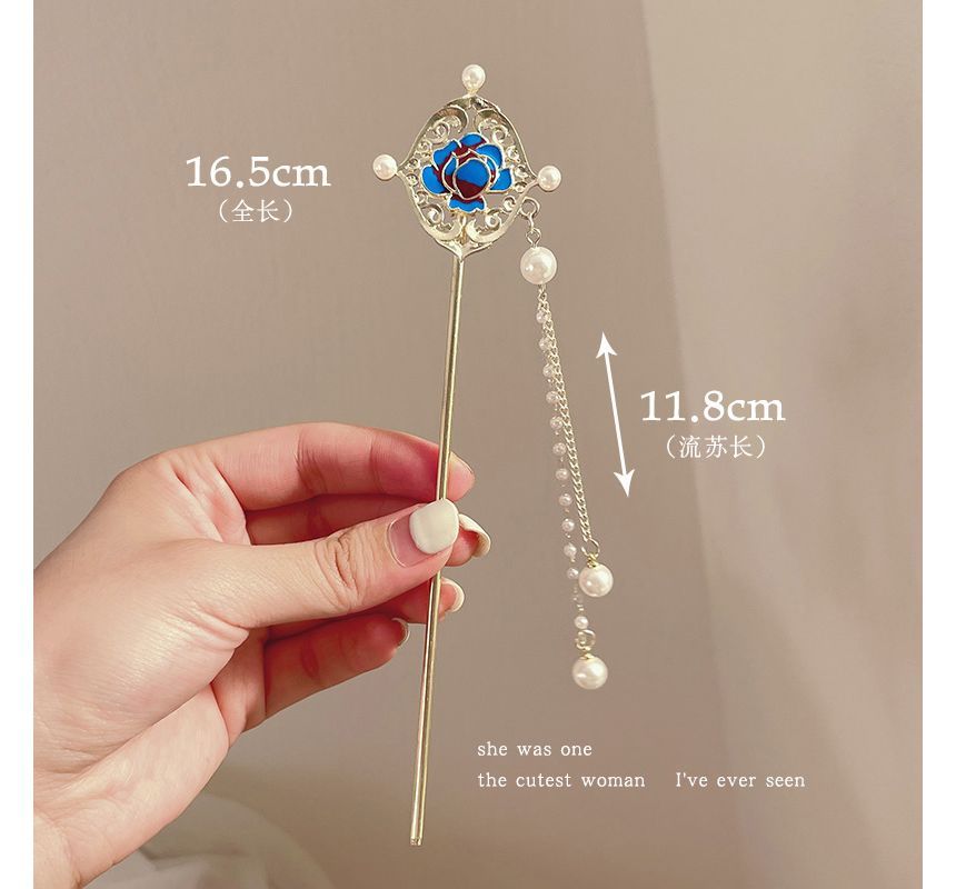 Floral Acrylic Alloy Hair Stick SpreePicky