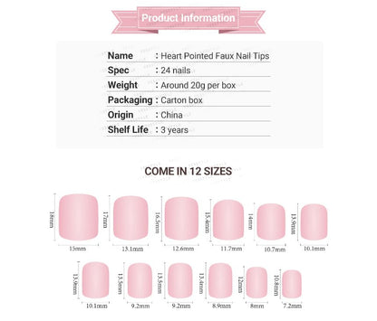 Heart Pointed Faux Nail Tips SpreePicky