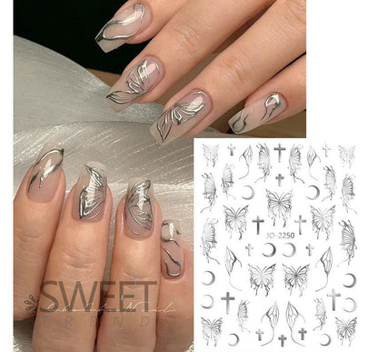 Butterfly Metallic Nail Art Stickers SpreePicky