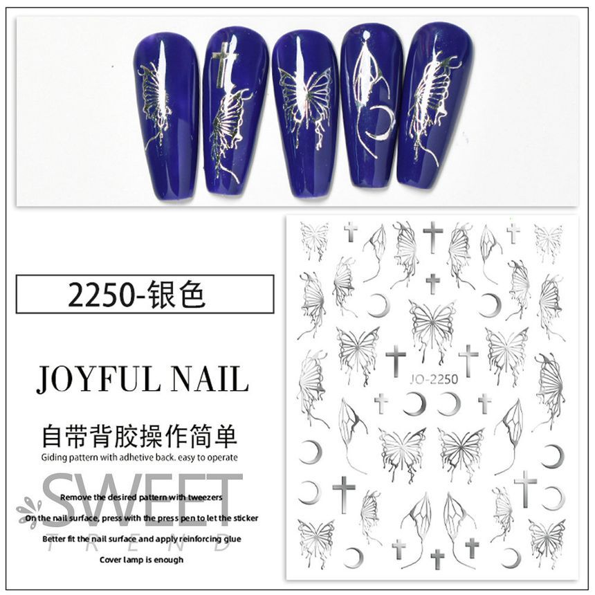 Butterfly Metallic Nail Art Stickers SpreePicky