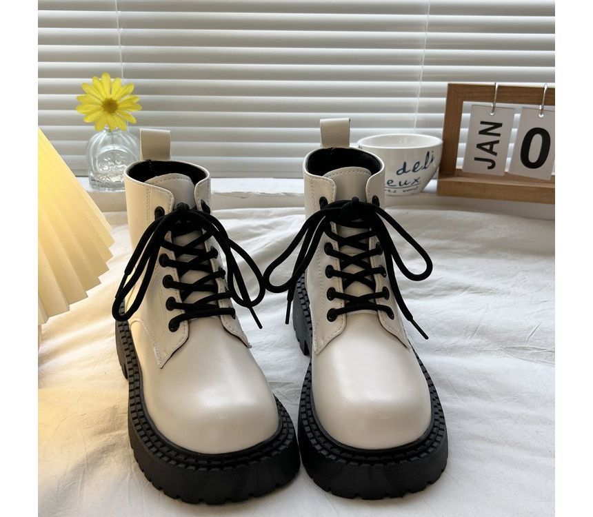 Platform Lace Up Short Boots mySite