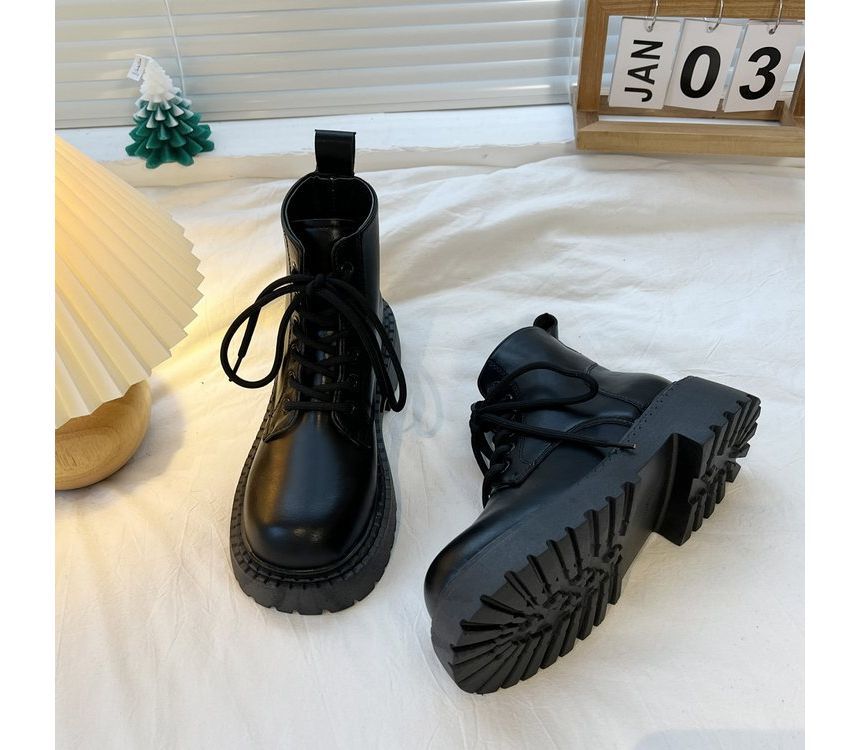 Platform Lace Up Short Boots mySite