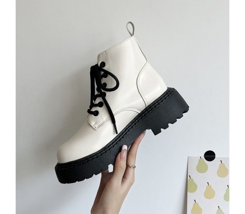 Platform Lace Up Short Boots mySite