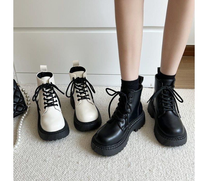 Platform Lace Up Short Boots mySite