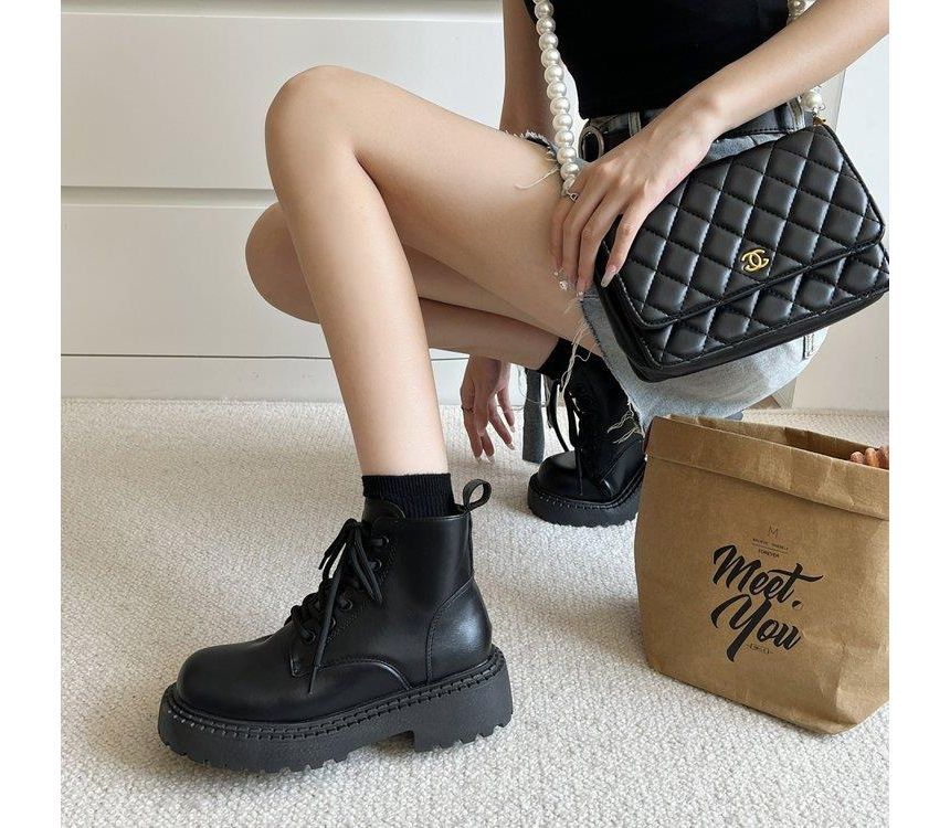 Platform Lace Up Short Boots mySite