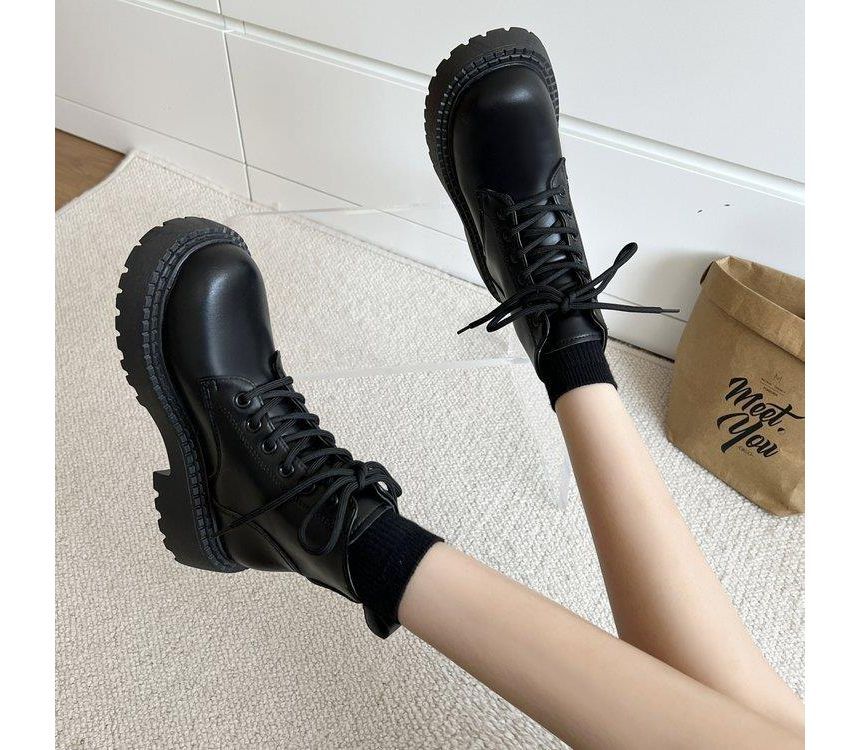 Platform Lace Up Short Boots mySite