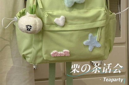 Plain Cartoon Applique Backpack SpreePicky