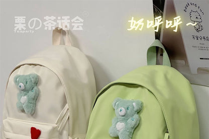 Plain Cartoon Applique Backpack SpreePicky