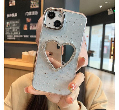 Heart Mirrored Phone Case - iPhone 14 Pro Max / 14 Pro / 14 Max / 14 / 13 Pro Max / 13 Pro / 13 / 13 mini / 12 Pro Max / 12 Pro / 12 / 12 mini / 11 Pro Max / 11 Pro / 11 / SE / XS Max / XS / XR / X / 8 / 8 Plus / 7 / 7 Plus SpreePicky