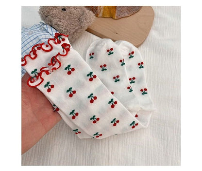 Cherry Print Frill Trim Socks SpreePicky