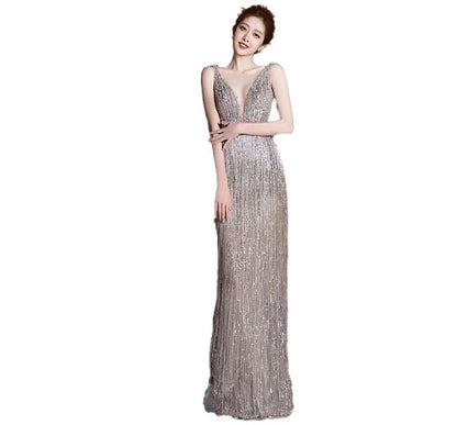 Sleeveless Sequin Sheath Evening Gown SpreePicky