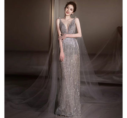 Sleeveless Sequin Sheath Evening Gown SpreePicky