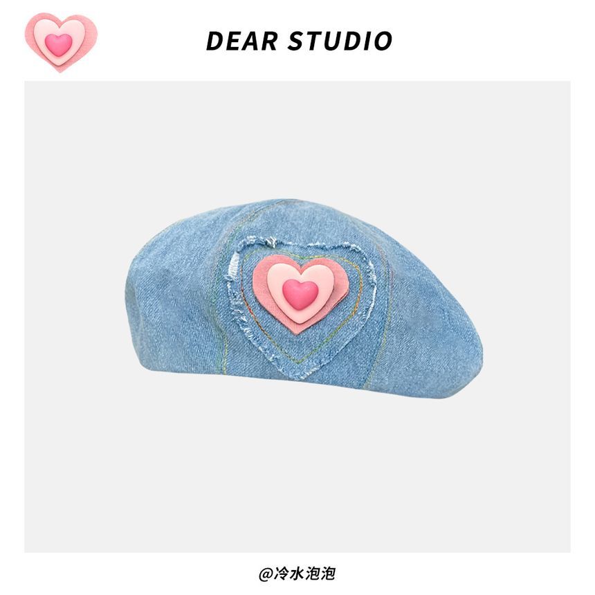 Applique / Denim Beret Hat SpreePicky