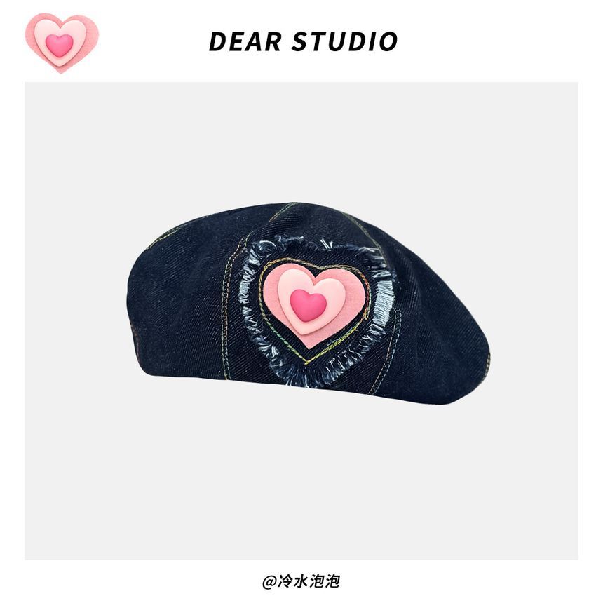 Applique / Denim Beret Hat SpreePicky