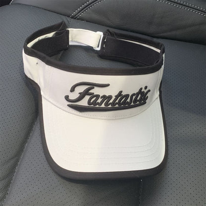 Lettering Embroidered Piped Visor Hat SpreePicky