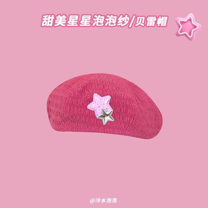 Star Applique Beret Hat SpreePicky