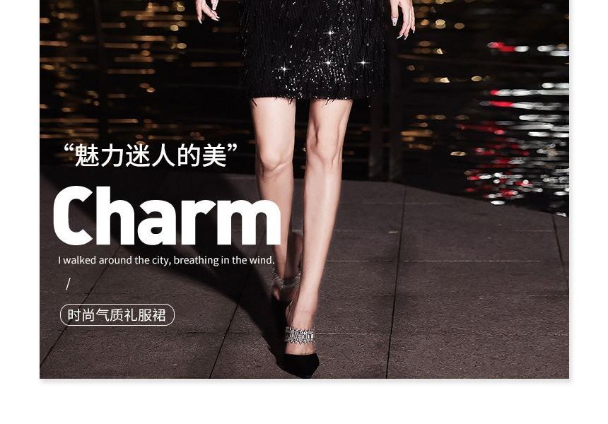 Sleeveless Sequin Mini Evening Sheath Dress SpreePicky