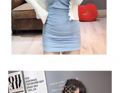 Strapless Plain Ruched Mini Bodycon Dress SpreePicky