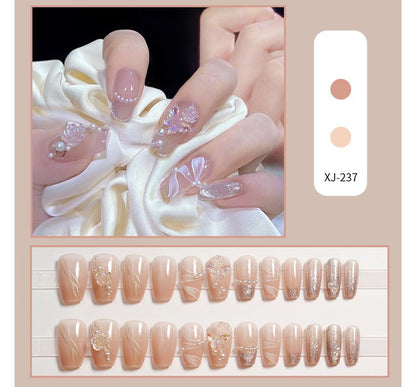 Floral Faux Pearl Faux Nail Tips SpreePicky