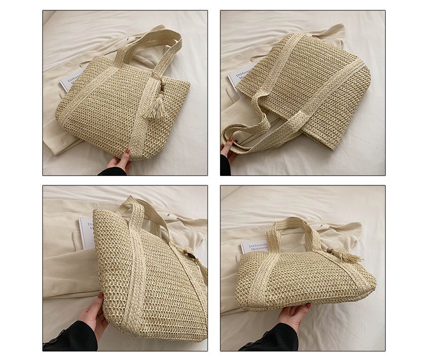 Woven Tasseled Tote Bag SpreePicky