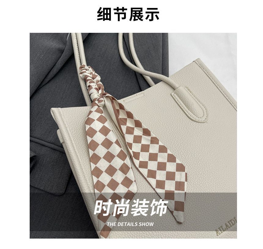 Set: Faux Leather Lettering Tote Bag + Flap Crossbody Bag SpreePicky