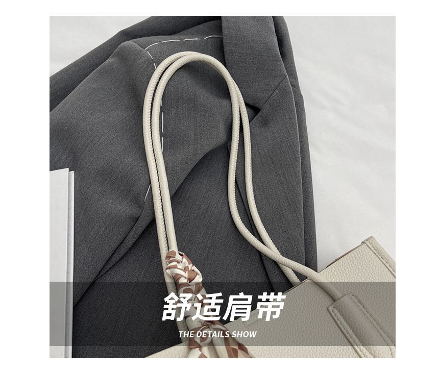 Set: Faux Leather Lettering Tote Bag + Flap Crossbody Bag SpreePicky