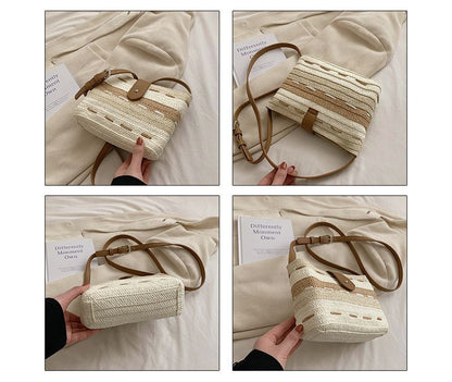 Striped Woven Crossbody Bag SpreePicky