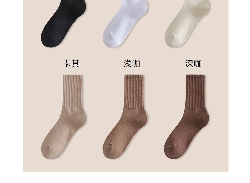 Set of 5: Plain Ribbed Socks SpreePicky