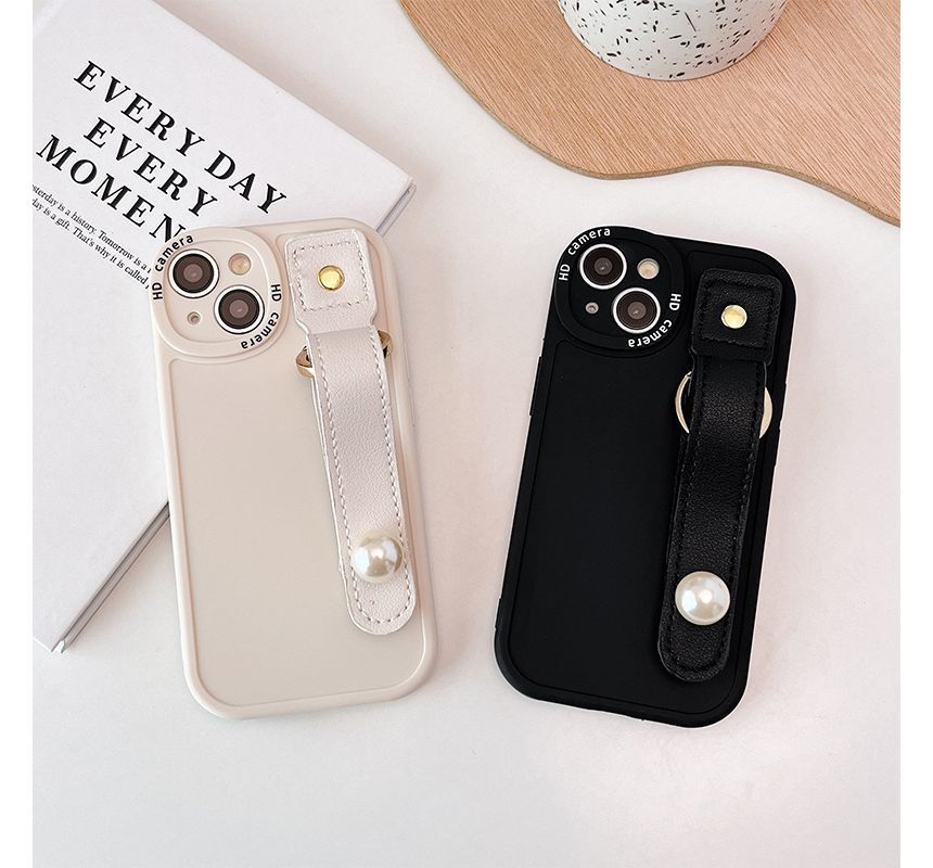 Faux Pearl Hand Strap Phone Case - iPhone 7 / 8 / SE / 7 Plus / 8 Plus / X / XS / XR / XS Max / 11 / 11 Pro / 11 Pro Max / 12 / 12 Pro / 12 mini / 12 Pro Max / 13 / 13 Pro / 13 mini / 13 Pro Max / 14 / 14 Plus / 14 Pro / 14 Pro Max SpreePicky