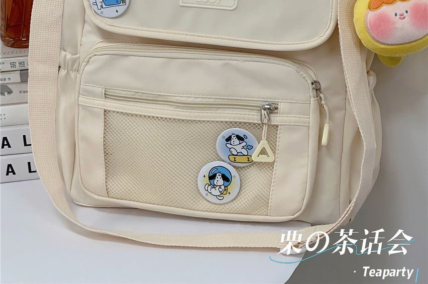 Plain Lettering Label Crossbody Bag / Charm / Set SpreePicky