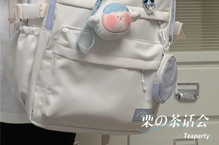 Two-Tone Top Handle Backpack / Charm / Set SpreePicky