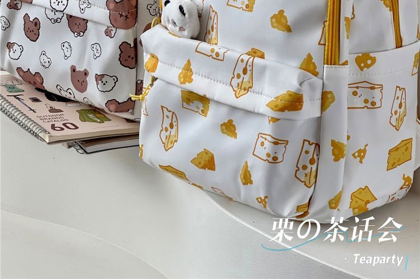 Cheese Print Backpack / Charm / Set SpreePicky