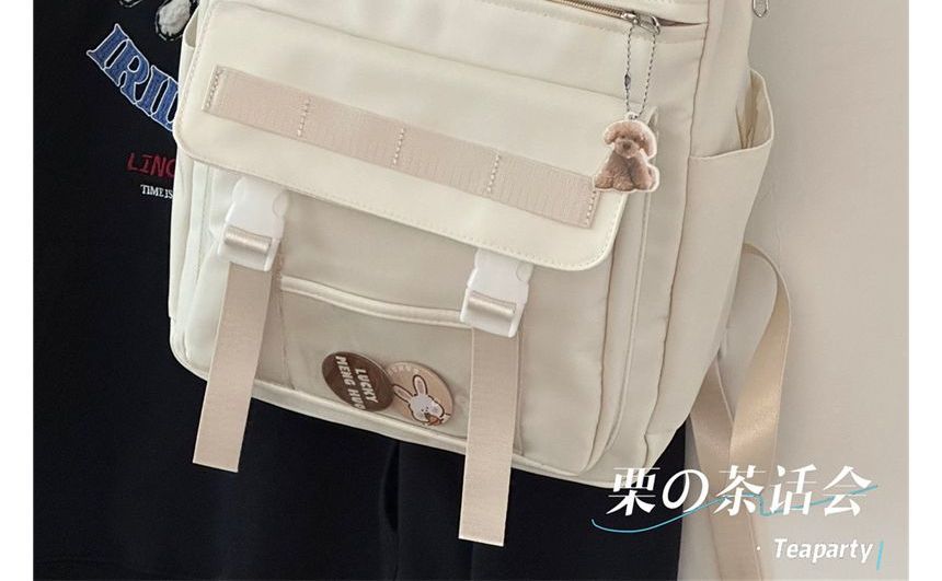 Color Block Top Handle Backpack / Charm / Set SpreePicky