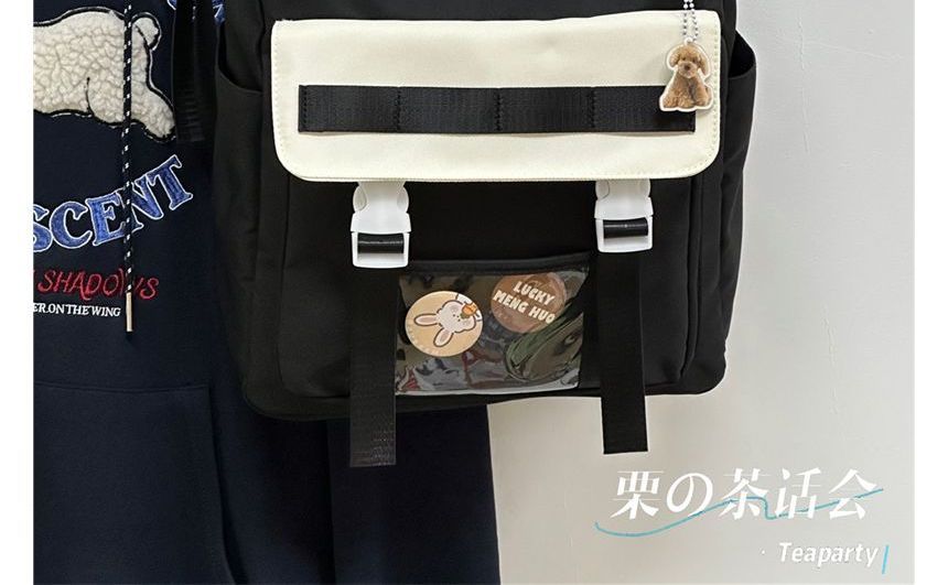 Color Block Top Handle Backpack / Charm / Set SpreePicky