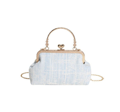 Kiss Lock Denim Crossbody Bag SpreePicky