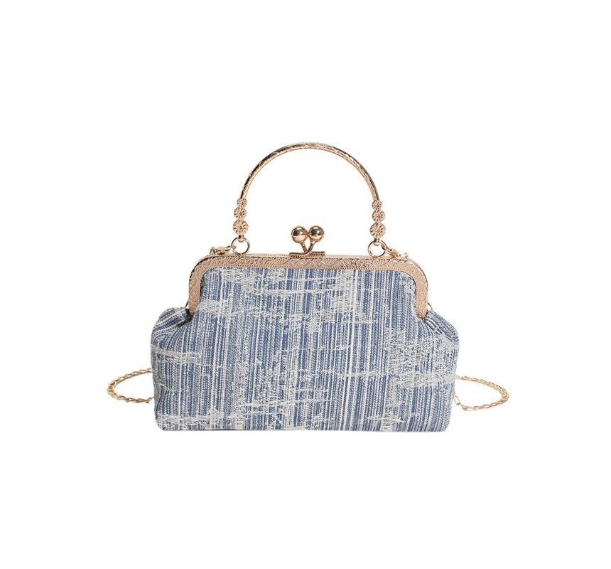 Kiss Lock Denim Crossbody Bag SpreePicky