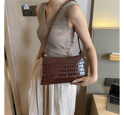 Crocodile Grain Shoulder Bag SpreePicky