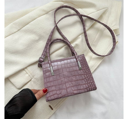 Crocodile Grain Top Handle Crossbody Bag SpreePicky