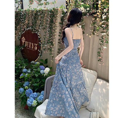 Spaghetti Strap Floral Cutout Maxi A SpreePicky