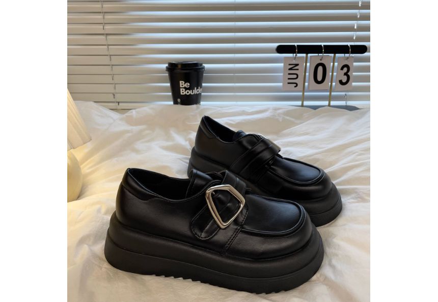 Platform Geometric Buckled Loafers SpreePicky