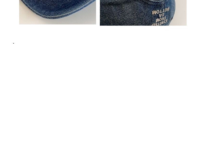 Lettering Embroidered Washed Denim Baseball Cap SpreePicky