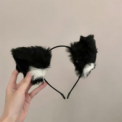 Cat Ear Chenille Headband / Lace Eye Mask / Set SpreePicky