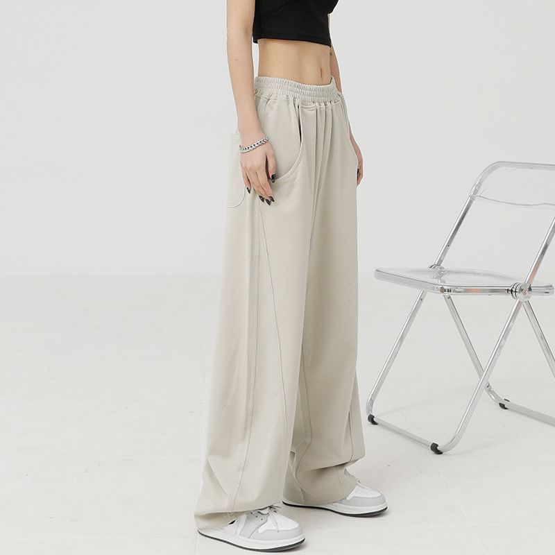 Low Rise Loose-Fit Wide-Leg Sweatpants SpreePicky