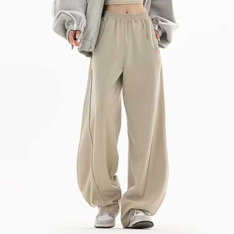 Low Rise Loose-Fit Wide-Leg Sweatpants SpreePicky