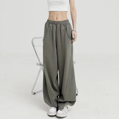 Low Rise Loose-Fit Wide-Leg Sweatpants SpreePicky