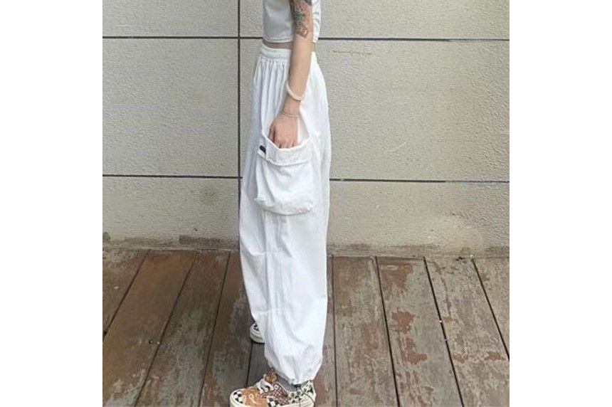 Low Rise Loose-Fit Wide-Leg Cargo Harem Pants SpreePicky