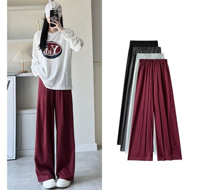 High Rise Plain Pocketed Wide Leg Sweatpants SpreePicky