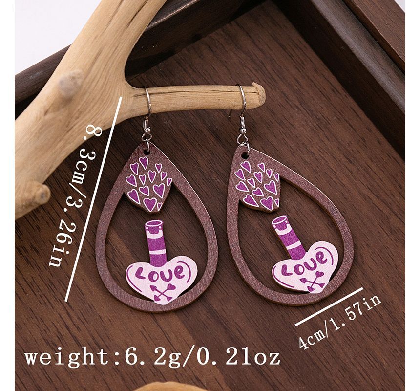 Wooden Drop Earring SpreePicky