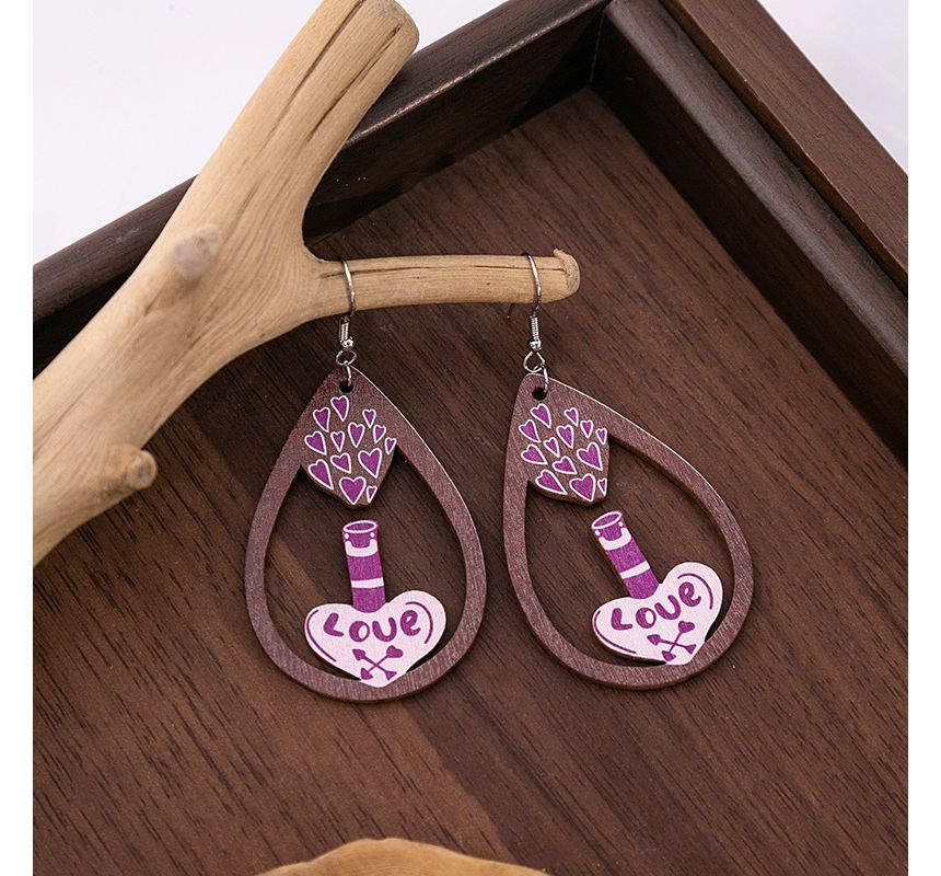 Wooden Drop Earring SpreePicky